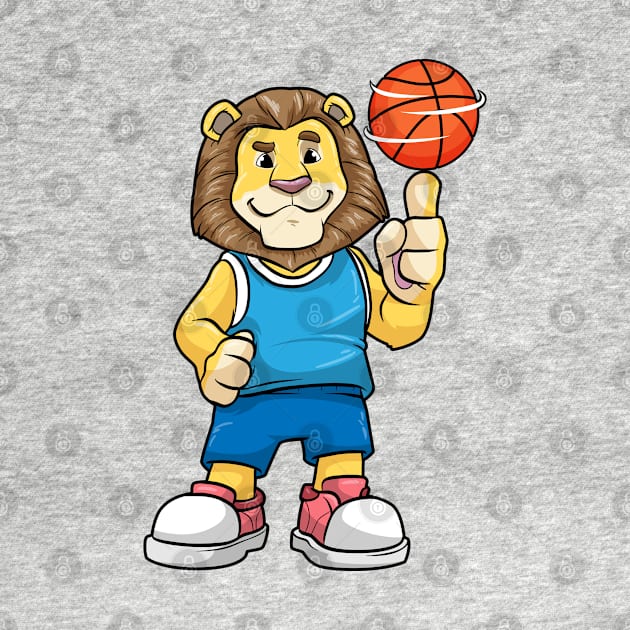 Lion as Basketball player with Basketball by Markus Schnabel